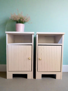 Set of 2 Night Stands with Doors in Turtledove Taupe by Melange ONE