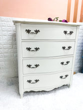 Custom Painted - 4 Drawer French Provincial Tall Boy Dresser in Raw Silk by Fusion Mineral Paint