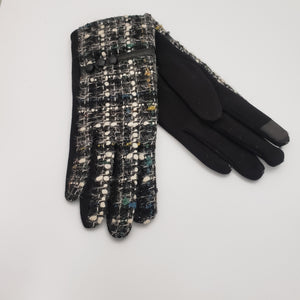 Winter Tweed Texting Gloves - Black