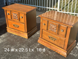 Available to customize -  Set of 2 Solid Wood Nightstands