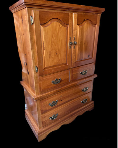 Available to Customize - Tall Armoire Style Dresser Knotty Pine