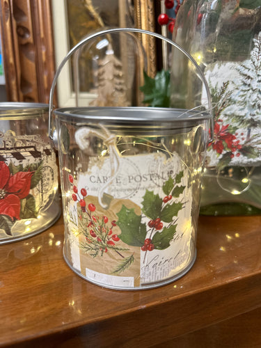 Christmas Paint Can Box with Lights