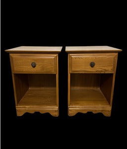 Set of 2 Night Stands - Solid White Oak in Paperie By Melange One
