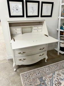 White French Provincial Secretary Desk with Dresser Drawers