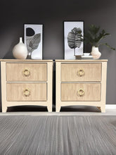 Set of 2 Night Stands with Fluted Drawers in Taupe by Melange ONE