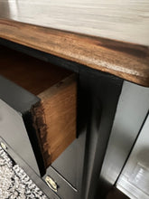 Vintage Modern Style Dresser Painted in Jet Black with Walnut Top
