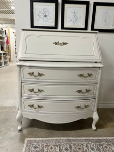 White French Provincial Secretary Desk with Dresser Drawers