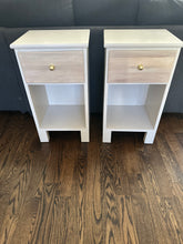 Set of 2 Modern Solid Wood Night Stands in a custom mix of TurtleDove and Paperie White by Melange ONE