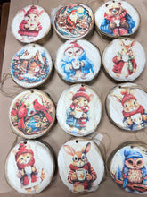 Animal Ornaments - Hand Painted & Decoupaged- Sold Individually