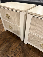 Set of 2 Night Stands with Fluted Drawers in Taupe by Melange ONE
