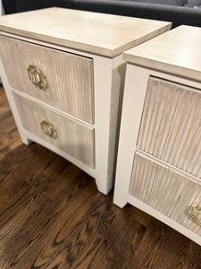 Set of 2 Night Stands with Fluted Drawers in Taupe by Melange ONE