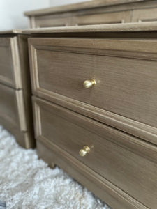 Set of 2 Pottery Barn Sausality Inspired Nightstands with Trimmed drawers