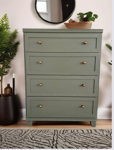 Tall MCM Mid Century Modern Dresser in Dark Forest Green by Wise Owl OHE