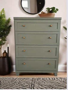 Tall MCM Mid Century Modern Dresser in Dark Forest Green by Wise Owl OHE