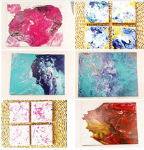 Private Party for Jennifer - Paint Pouring Fluid Art- Your Choice - Create 4 Coaster / Canvas Art/ Round Canvas/ Round Tray