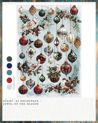 Jewel Of The Season Christmas Decoupage Paper – A4 Redesign by Prima  Decoupage Paper Q4 2025