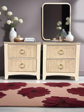 Set of 2 Night Stands with Fluted Drawers in Taupe by Melange ONE