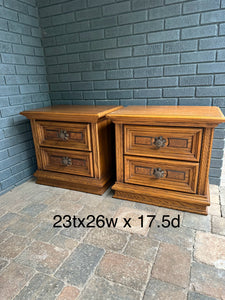 Available to customize -  Set of 2 Solid Wood Nightstands