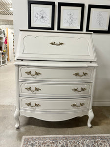 White French Provincial Secretary Desk with Dresser Drawers