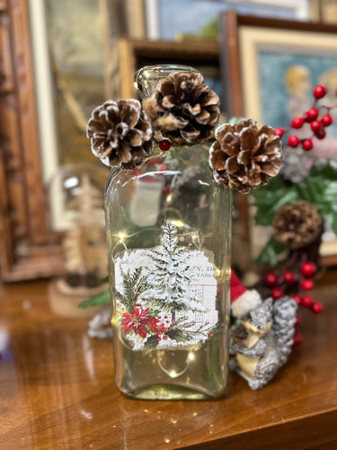 Christmas Vintage Bottle with Lights