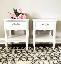 Set of 2 French Provincial Nightstands painted in Antique Villa OHE