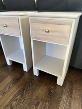 Set of 2 Modern Solid Wood Night Stands in a custom mix of TurtleDove and Paperie White by Melange ONE