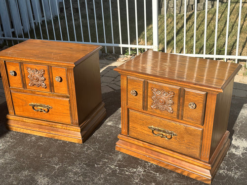 Available to customize -  Set of 2 Solid Wood Nightstands