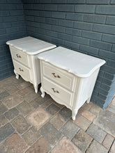 Set of 2 French Provincial Nightstands painted in Paperie White by Melange ONE