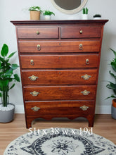 Available to Customize - Solid Cherry Wood Tall Boy Dresser