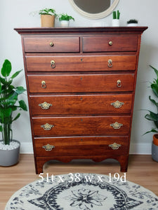 Available to Customize - Solid Cherry Wood Tall Boy Dresser