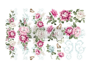 Spring Time Peonies - H2O Petite Decor Transfer - Redesign with Prima Decor Transfer