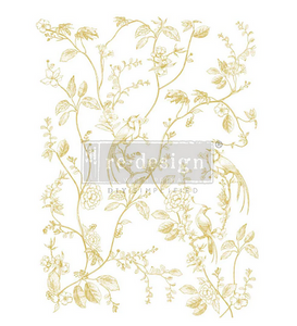 Kacha - A bird song - Gold Foil - Redesign with Prima Decor Transfer