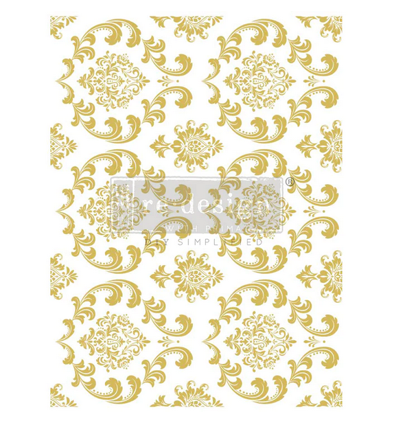 Kacha - House of Damask - Gold Foil - Redesign with Prima Decor Transfer