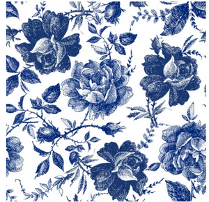 Blue Sketched Flowers Ornate Premium Rice Decoupage Paper - Belles And Whistles Belles And Whistles By Dixie Belle