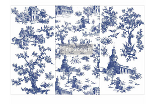 Toile Blue - Redesign with Prima Decor Small Transfer