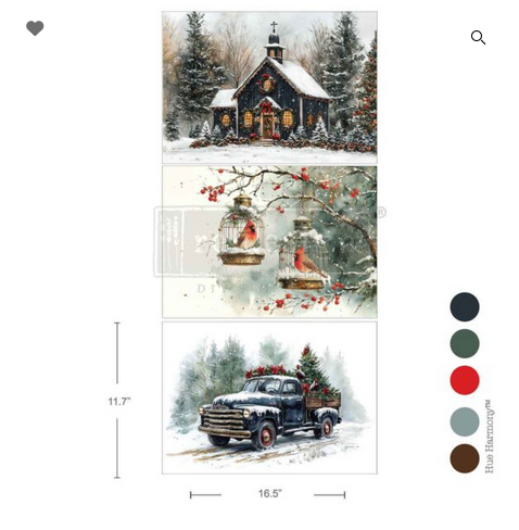 Christmas Blessings A3- 3 Sheets -  Redesign with Prima Decor Decoupage Tissue Paper Q3 2025 Christamas
