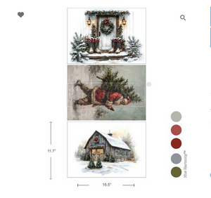 Santa’s Woodland Stroll A3- 3 Sheets -  Redesign with Prima Decor Decoupage Tissue Paper Q3 2025 Christamas