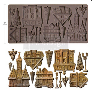 Christmas Village Houses Ornament  Christmas DIY Tree Mold ReDesign by Prima Decor Mould Chocolate Mould Resin Furniture Flip Mould Q3 2025