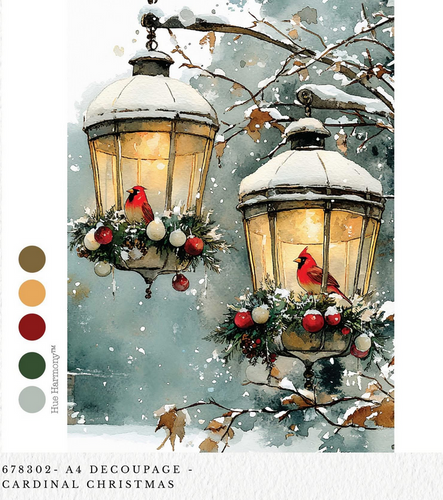Cardinal Christmas Decoupage Paper – A4 Redesign by Prima  Decoupage Paper Q4 2025