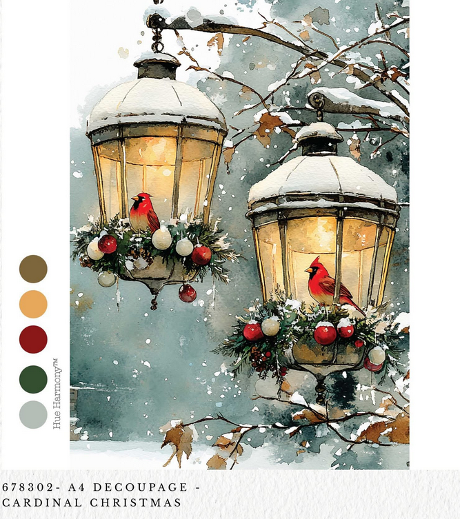 Cardinal Christmas Decoupage Paper – A4 Redesign by Prima  Decoupage Paper Q4 2025