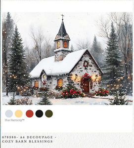 Cozy Barn Blessings Christmas Decoupage Paper – A4 Redesign by Prima  Decoupage Paper Q4 2025