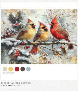 Crimson Noel Christmas Decoupage Paper – A4 Redesign by Prima  Decoupage Paper Q4 2025
