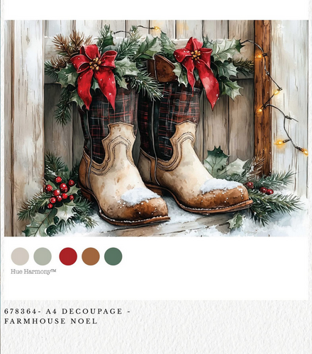 Farmhouse Noel Christmas Decoupage Paper – A4 Redesign by Prima  Decoupage Paper Q4 2025