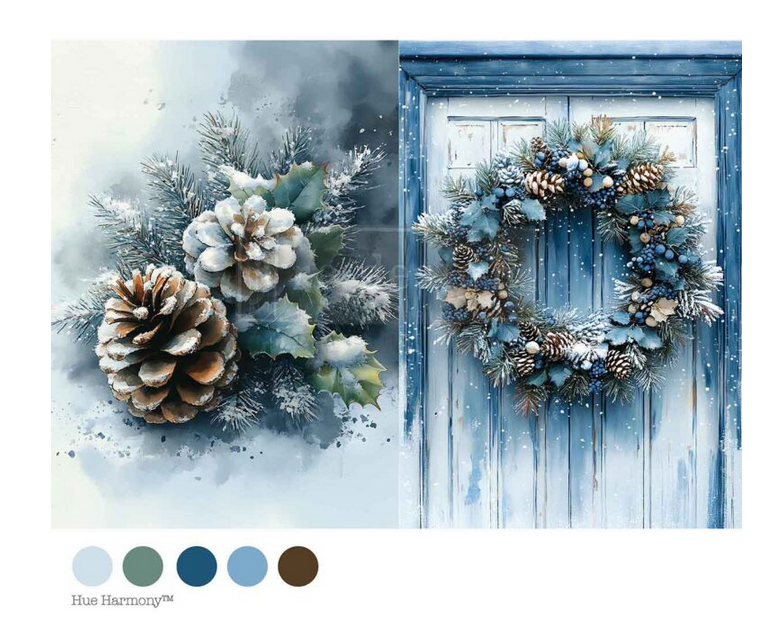 Wreath Of Whispers Christmas Decoupage Paper – A4 Redesign by Prima  Decoupage Paper Q4 2025