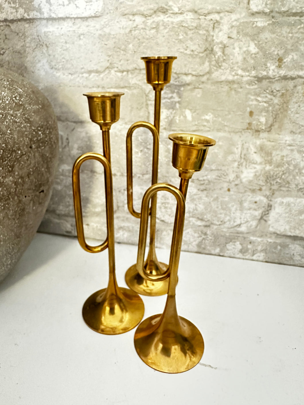 Pair of Vintage Brass Candle Sticks