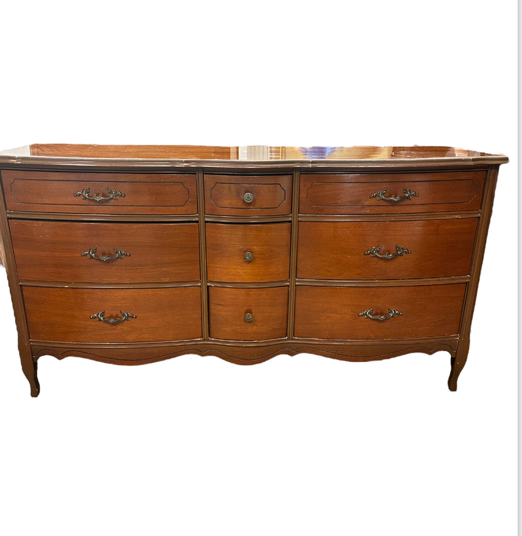 Available to customize -  French Provincial Long Boy Dresser with Mirror