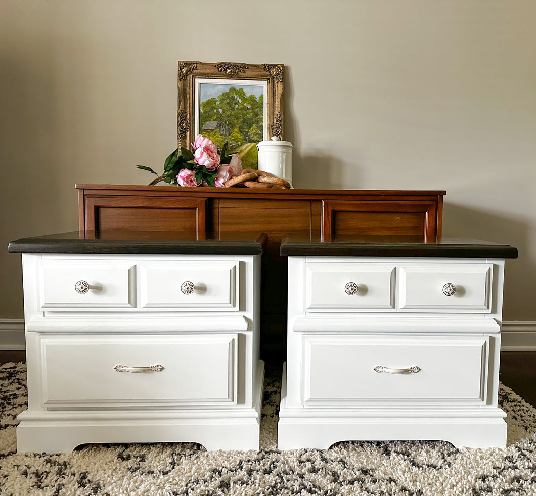 Custom Painted  Night Stands in Antique Villa OHE