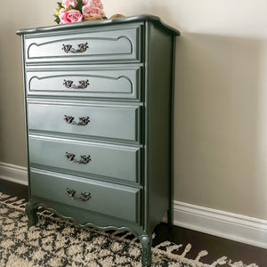 French Provincial Tall Boy  in Everett by Fusion Mineral Paint