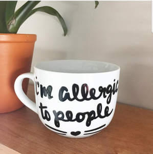 "Allergic to People" Mug
