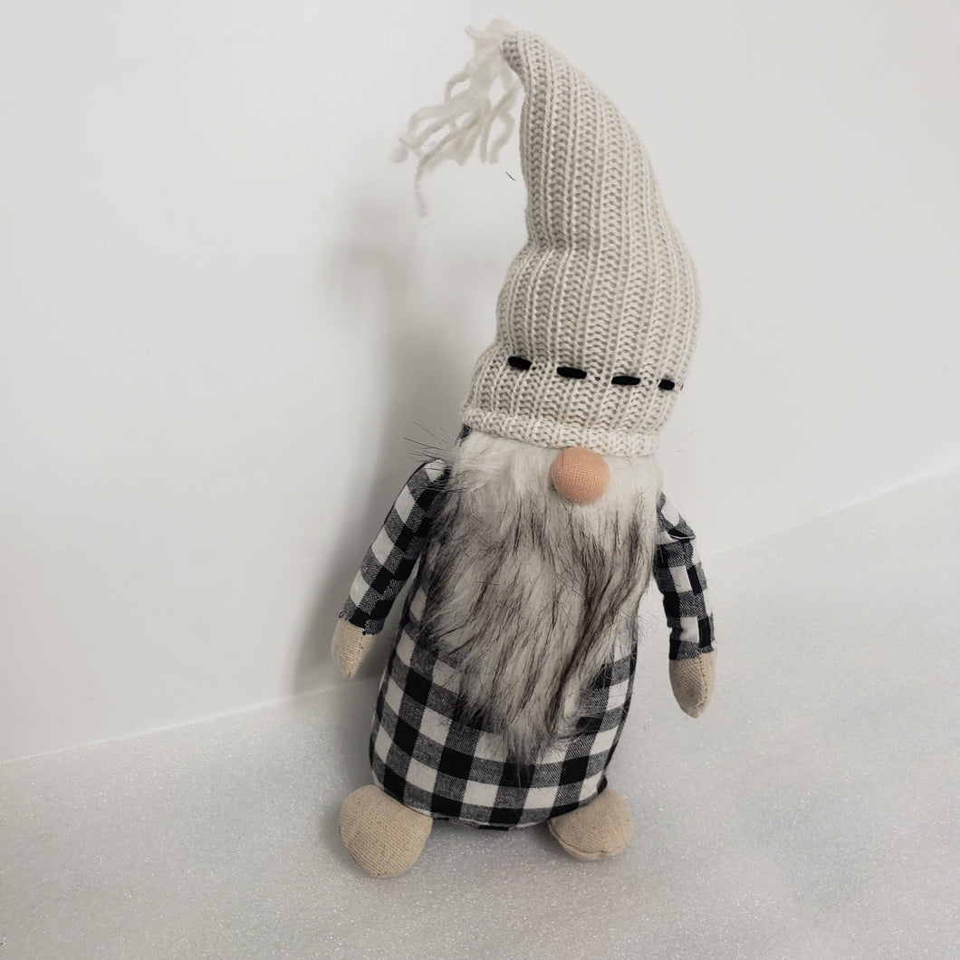 Grey checkered Christmas Gnome